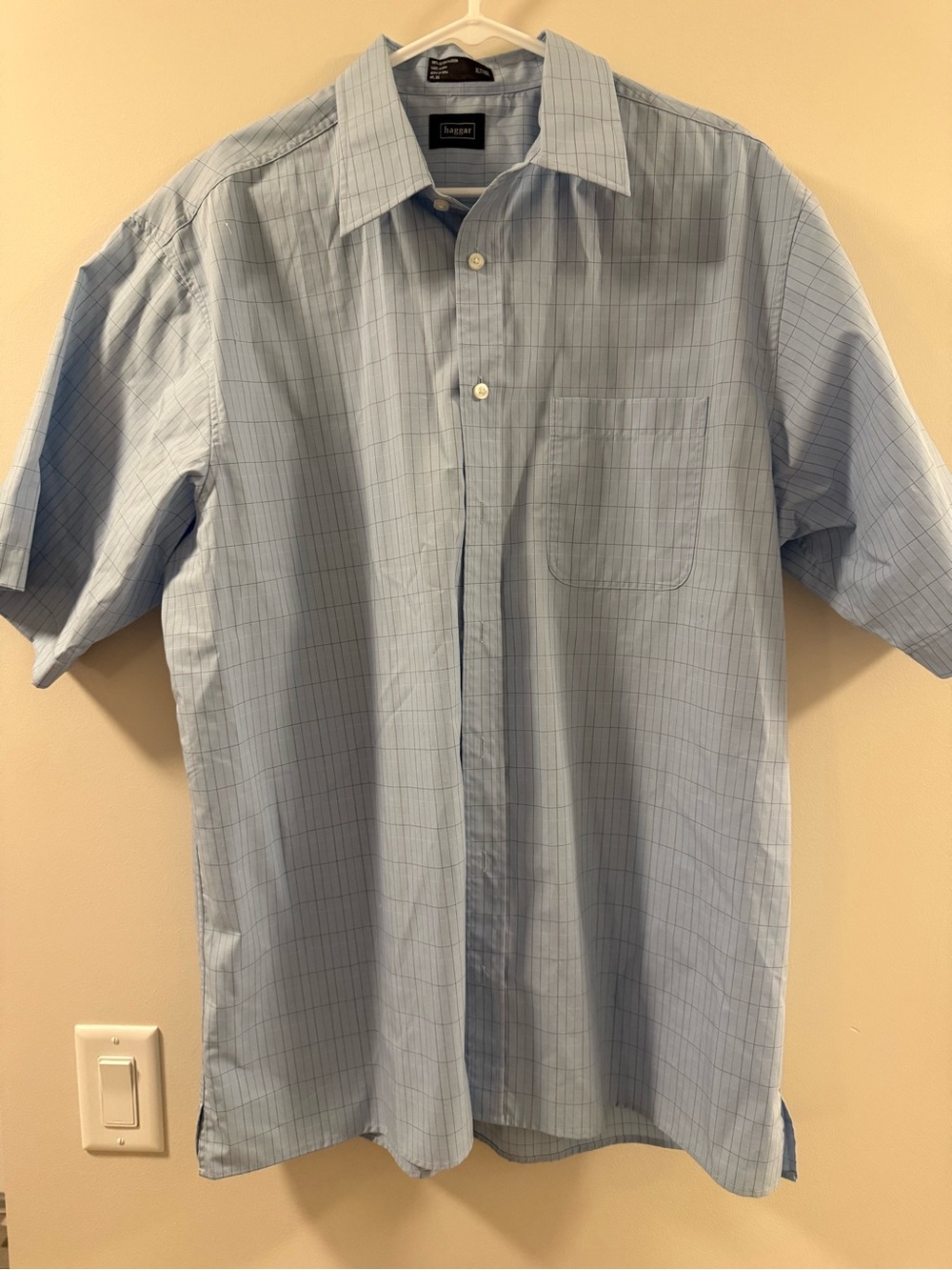 Haggar Light Blue Short Sleeve Button-Down Shirt
